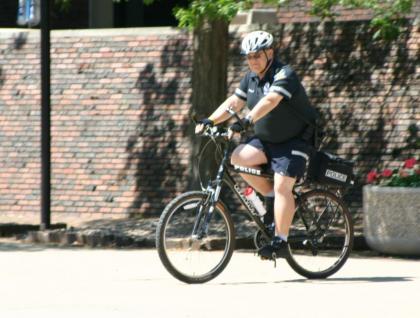 University Police officer on bicycle