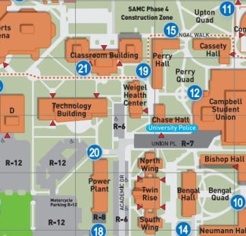 section of campus map