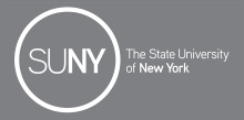 SUNY system brandmark in white and grey